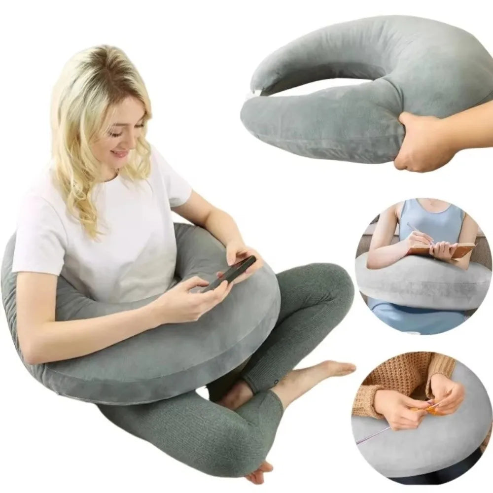 Oreiller de lecture et de jeu en forme de lune en forme de U