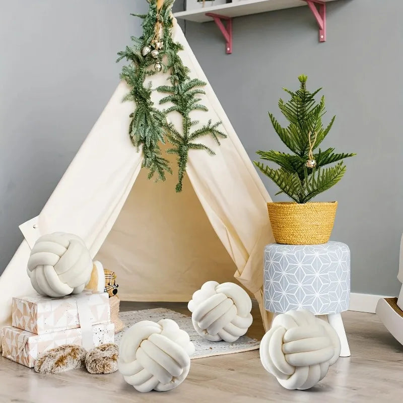 Oreiller en peluche à nœud tissé