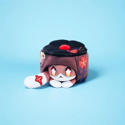 Coussin en peluche gâteau de chat de jeu d'anime