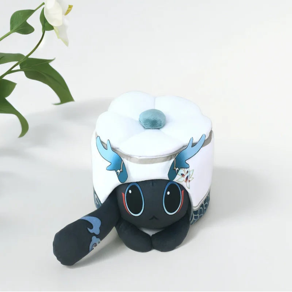 Coussin en peluche gâteau de chat de jeu d'anime