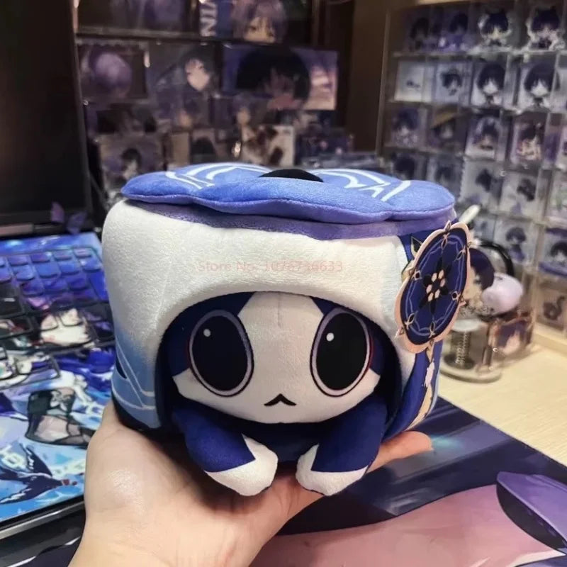 Coussin en peluche gâteau de chat de jeu d'anime