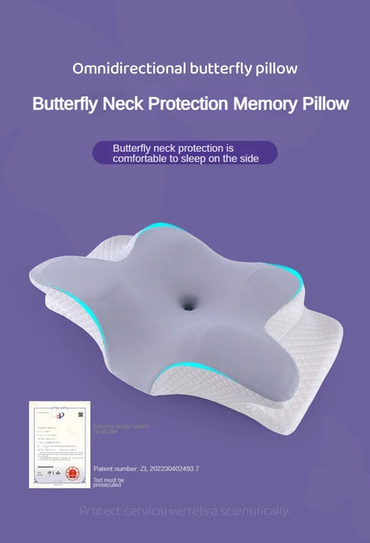 Oreiller cervical orthopédique papillon