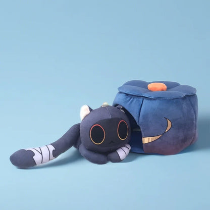 Coussin en peluche gâteau de chat de jeu d'anime