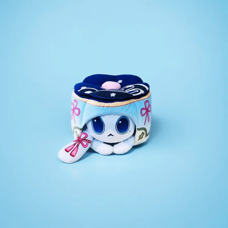 Coussin en peluche gâteau de chat de jeu d'anime