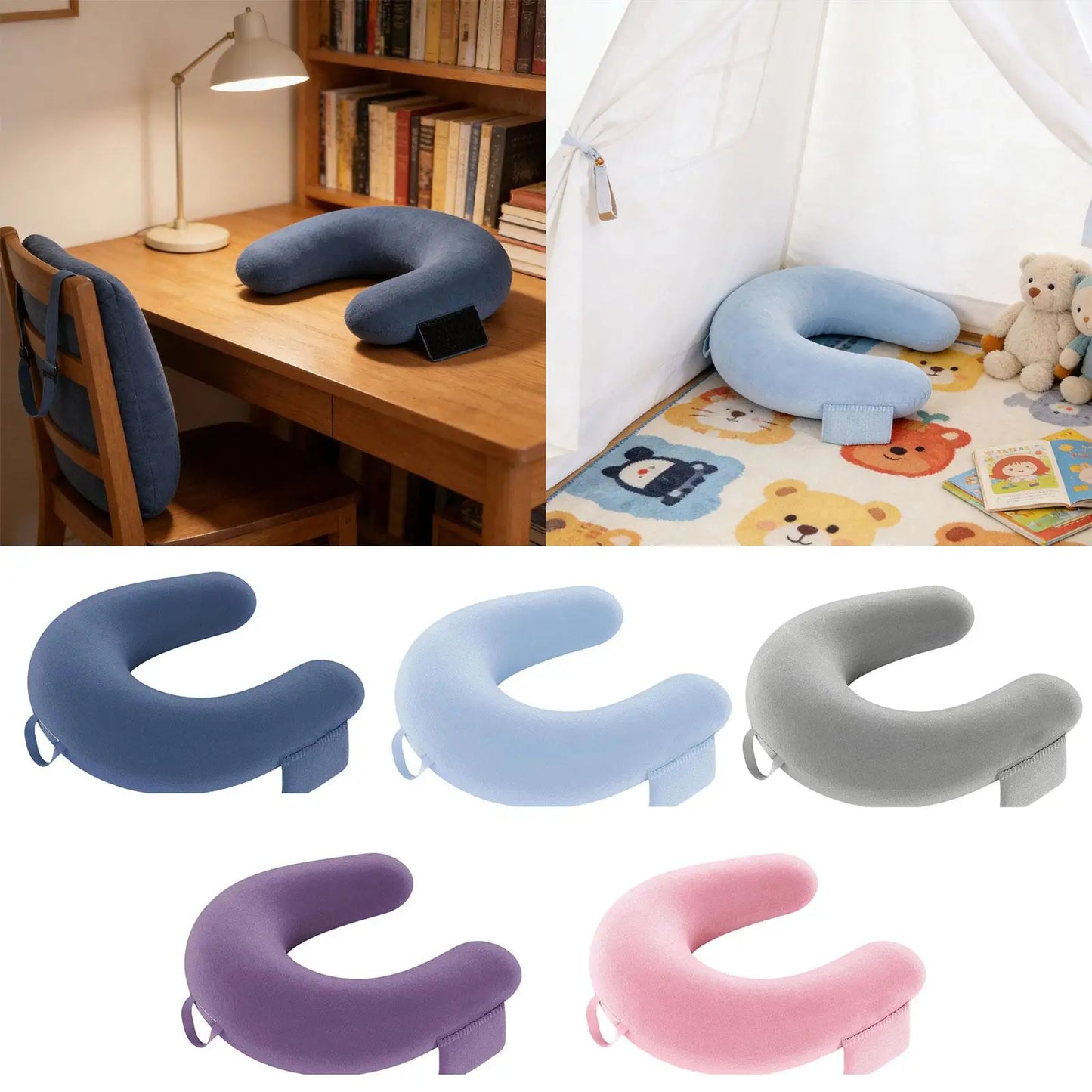 Oreiller de lecture et de jeu en forme de U