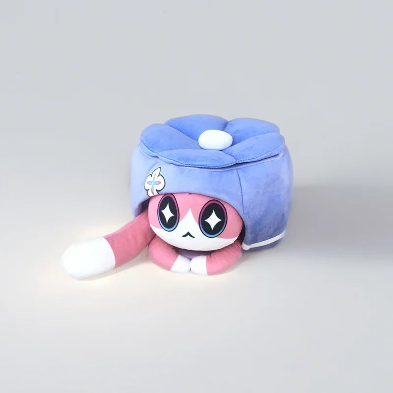 Coussin en peluche gâteau de chat de jeu d'anime