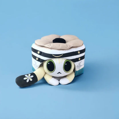 Coussin en peluche gâteau de chat de jeu d'anime