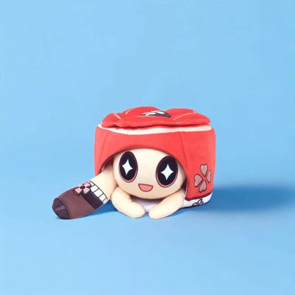 Coussin en peluche gâteau de chat de jeu d'anime