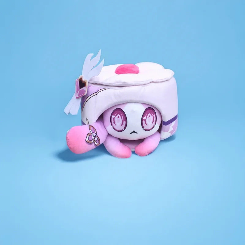 Coussin en peluche gâteau de chat de jeu d'anime