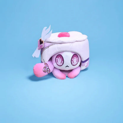 Coussin en peluche gâteau de chat de jeu d'anime