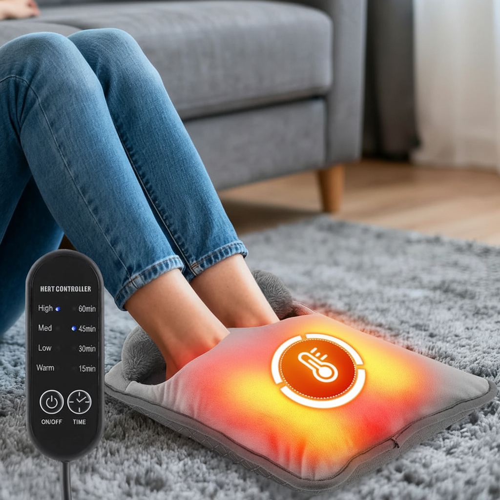 Coussin chauffant électrique pour les pieds